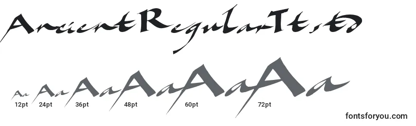 AncientRegularTtstd Font Sizes