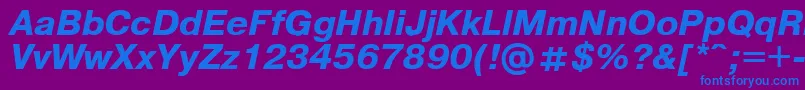 Pragmaticaregular.KzBoldItalic Font – Blue Fonts on Purple Background