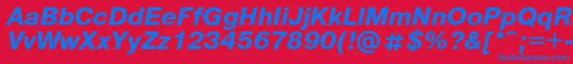 Pragmaticaregular.KzBoldItalic Font – Blue Fonts on Red Background