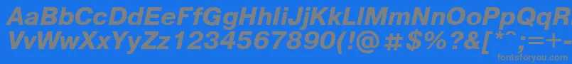 Pragmaticaregular.KzBoldItalic Font – Gray Fonts on Blue Background