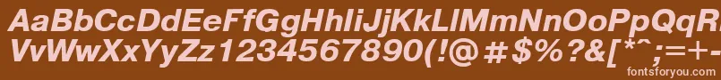 Pragmaticaregular.KzBoldItalic Font – Pink Fonts on Brown Background