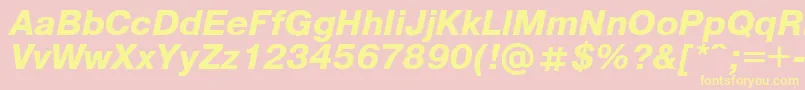 Pragmaticaregular.KzBoldItalic Font – Yellow Fonts on Pink Background