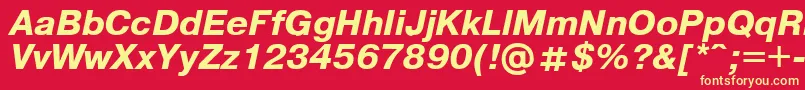 Pragmaticaregular.KzBoldItalic Font – Yellow Fonts on Red Background