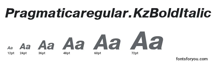 Größen der Schriftart Pragmaticaregular.KzBoldItalic