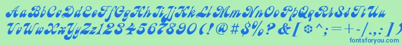 Ast Font – Blue Fonts on Green Background