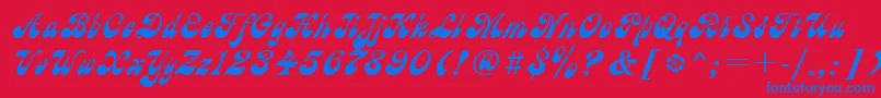 Ast Font – Blue Fonts on Red Background