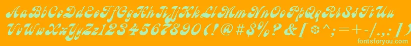 Ast Font – Green Fonts on Orange Background