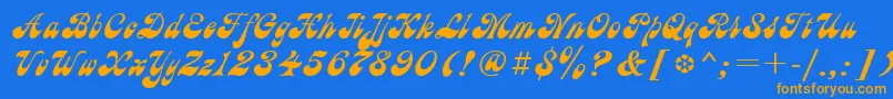 Ast Font – Orange Fonts on Blue Background