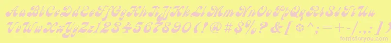 Ast Font – Pink Fonts on Yellow Background