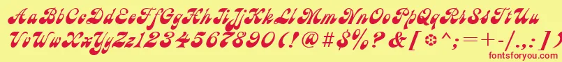 Ast Font – Red Fonts on Yellow Background