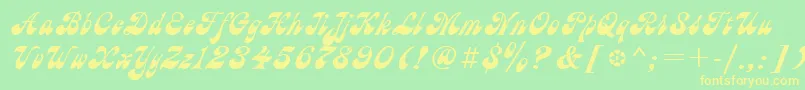 Ast Font – Yellow Fonts on Green Background