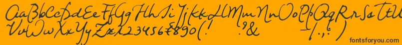 Fonte Nightwindsentsample – fontes pretas em um fundo laranja