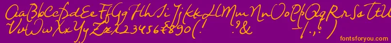 Nightwindsentsample Font – Orange Fonts on Purple Background