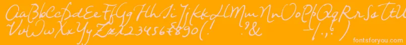 Nightwindsentsample-Schriftart – Rosa Schriften auf orangefarbenem Hintergrund