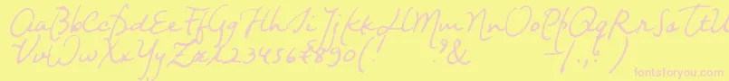 Nightwindsentsample Font – Pink Fonts on Yellow Background