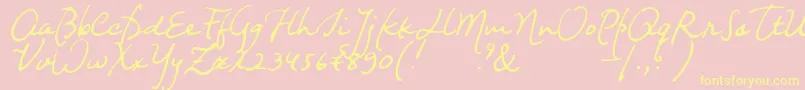 Nightwindsentsample-Schriftart – Gelbe Schriften auf rosa Hintergrund