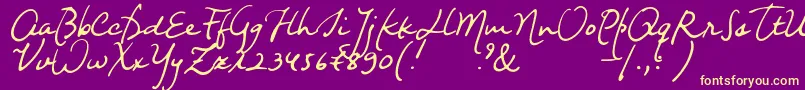 Nightwindsentsample Font – Yellow Fonts on Purple Background