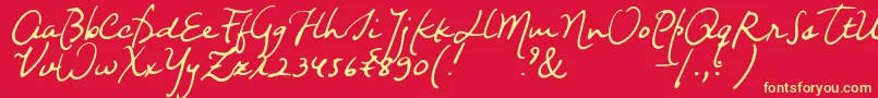 Nightwindsentsample Font – Yellow Fonts on Red Background
