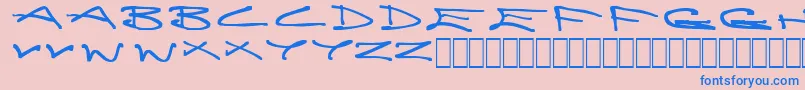Brain Font – Blue Fonts on Pink Background