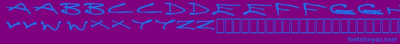 Brain Font – Blue Fonts on Purple Background