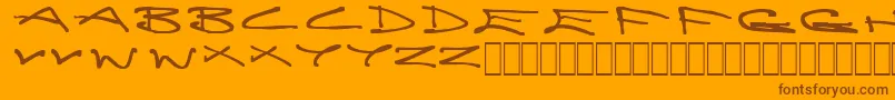 Fonte Brain – fontes marrons em um fundo laranja
