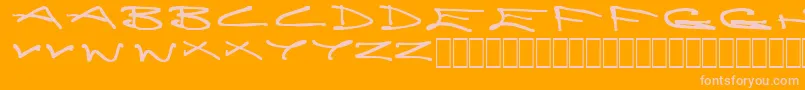 Brain-Schriftart – Rosa Schriften auf orangefarbenem Hintergrund
