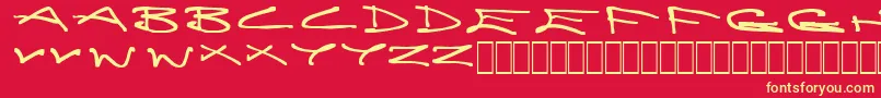 Fonte Brain – fontes amarelas em um fundo vermelho