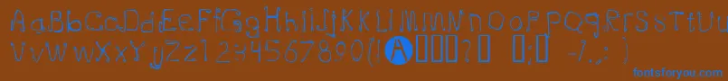 Doublejoint Font – Blue Fonts on Brown Background