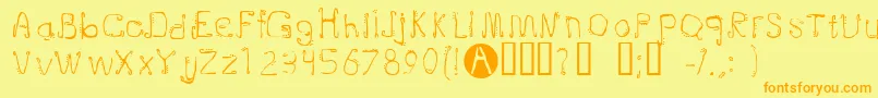 Doublejoint Font – Orange Fonts on Yellow Background