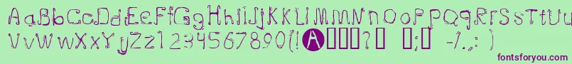 Doublejoint Font – Purple Fonts on Green Background