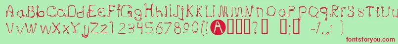Doublejoint Font – Red Fonts on Green Background