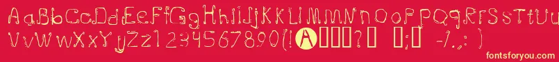 Doublejoint Font – Yellow Fonts on Red Background