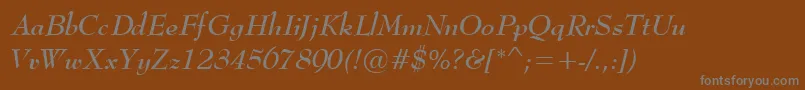 Police BernadetteBoldItalic – polices grises sur fond brun