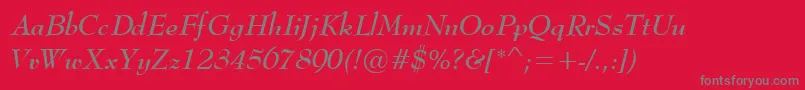 BernadetteBoldItalic Font – Gray Fonts on Red Background