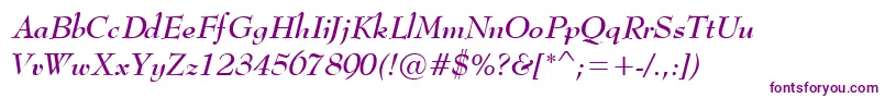 BernadetteBoldItalic Font – Purple Fonts on White Background
