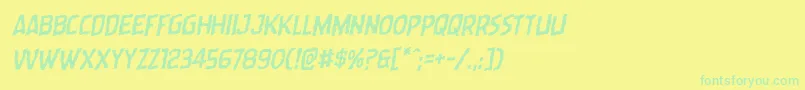 Wormcuisinerotal Font – Green Fonts on Yellow Background