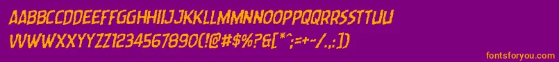 Wormcuisinerotal Font – Orange Fonts on Purple Background