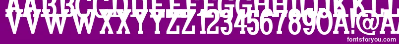 Koulouri-Schriftart – Weiße Schriften auf violettem Hintergrund