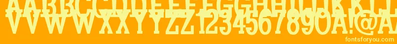 Czcionka Koulouri – żółte czcionki na pomarańczowym tle