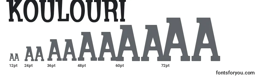 Размеры шрифта Koulouri