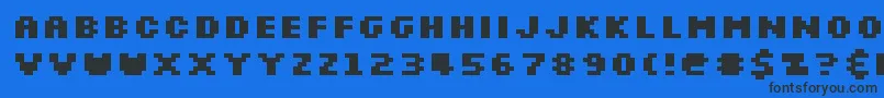 フォントSlkscrb – 黒い文字の青い背景