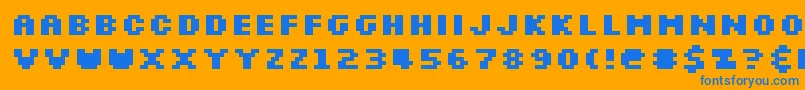 Slkscrb Font – Blue Fonts on Orange Background