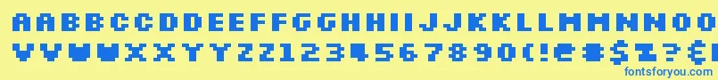 Slkscrb Font – Blue Fonts on Yellow Background