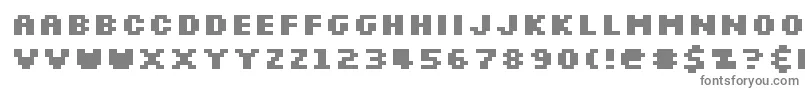 Slkscrb-fontti – harmaat kirjasimet valkoisella taustalla