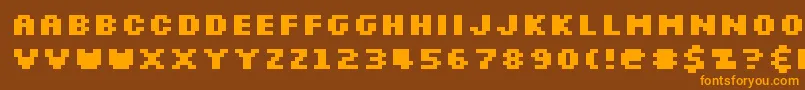 Fonte Slkscrb – fontes laranjas em um fundo marrom