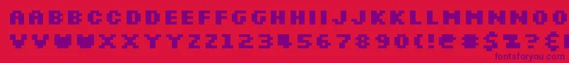Slkscrb Font – Purple Fonts on Red Background