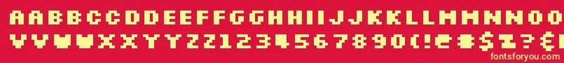Slkscrb Font – Yellow Fonts on Red Background