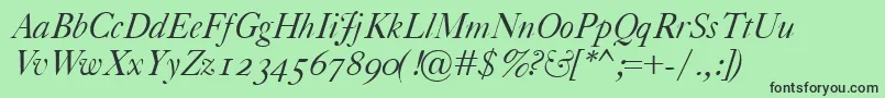 CaslonClassicoItalic Font – Black Fonts on Green Background
