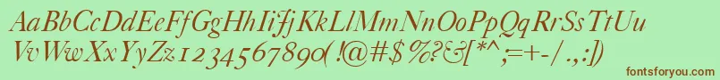 CaslonClassicoItalic Font – Brown Fonts on Green Background