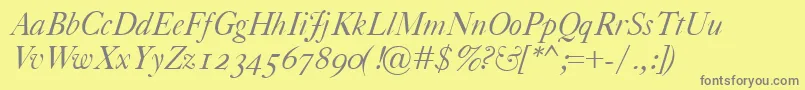 fuente CaslonClassicoItalic – Fuentes Grises Sobre Fondo Amarillo